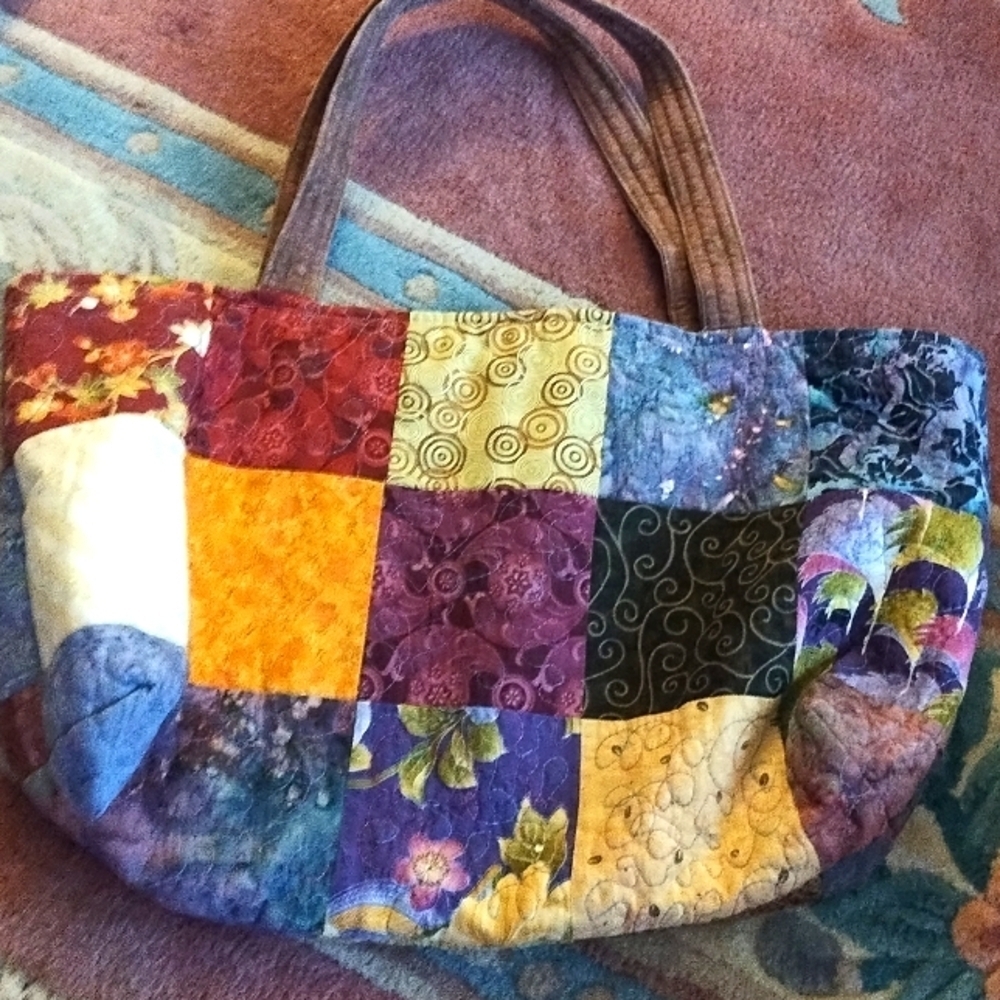 Vintage Patchwork Multicolor Tote Bag